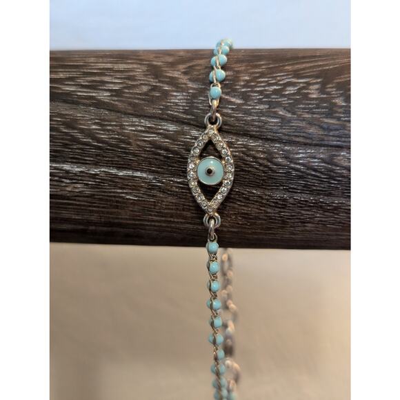 Mint Enamel Silver Tone Bangle Bracelet & J. Crew Mint Beaded Bracelet Lot - Picture 4 of 9